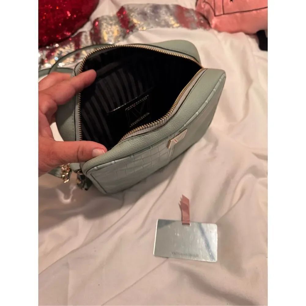 Victorias secret VS the Victoria top zip crossbody bag purse pocketbook green - Picture 7 of 10